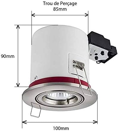Europalamp – Set mit 30 Spots BBC schwenkbar weiß + Leuchtmittel GU10 5 W kaltweiß + Fassung