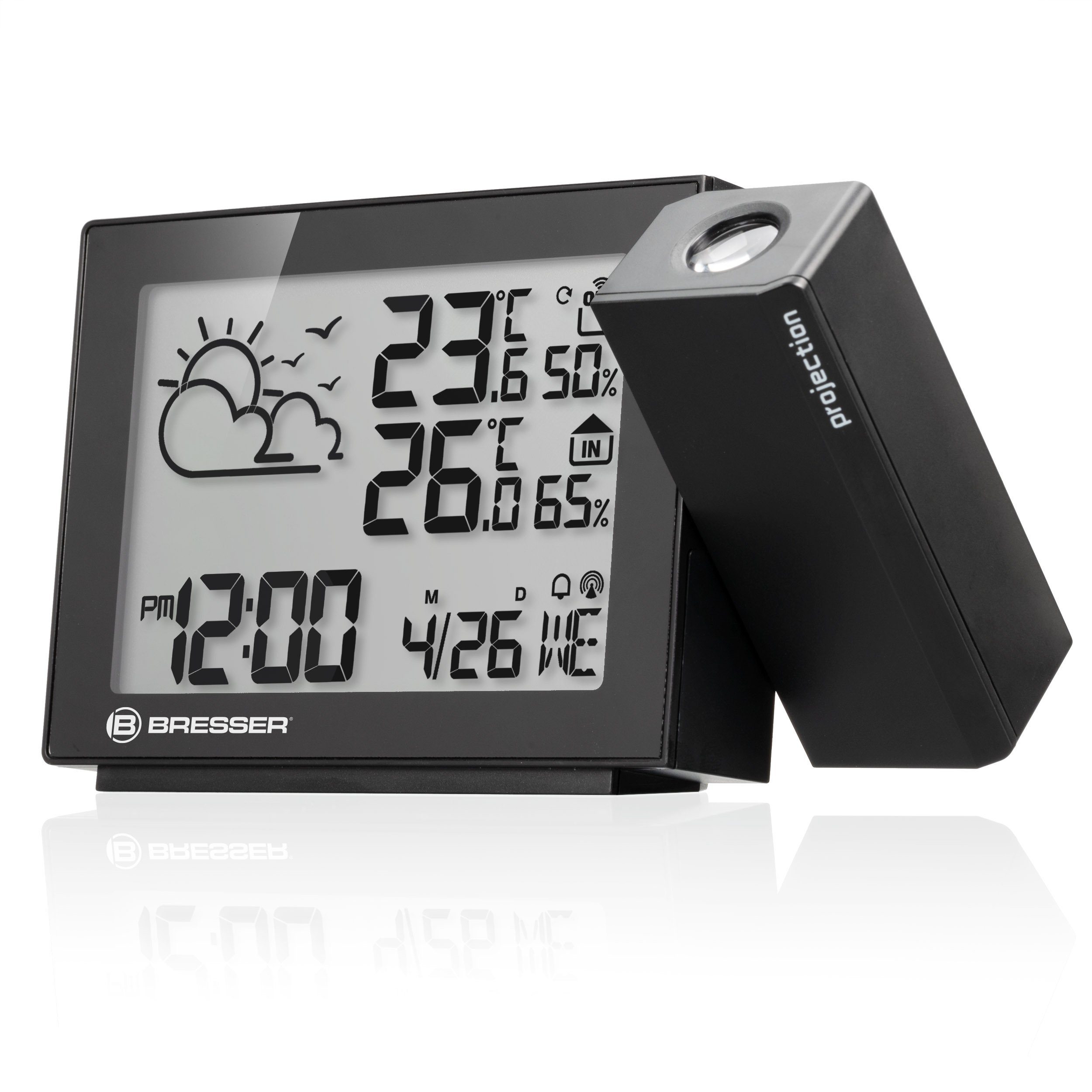 Funkwetterstation BRESSER Projektions-Funkwetterstation MeteoTemp P