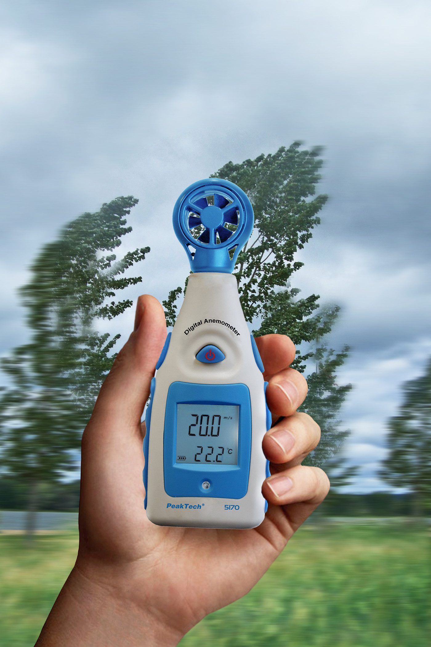 Klimamesser Flügelrad Anemometer Digital, Windmessgerät