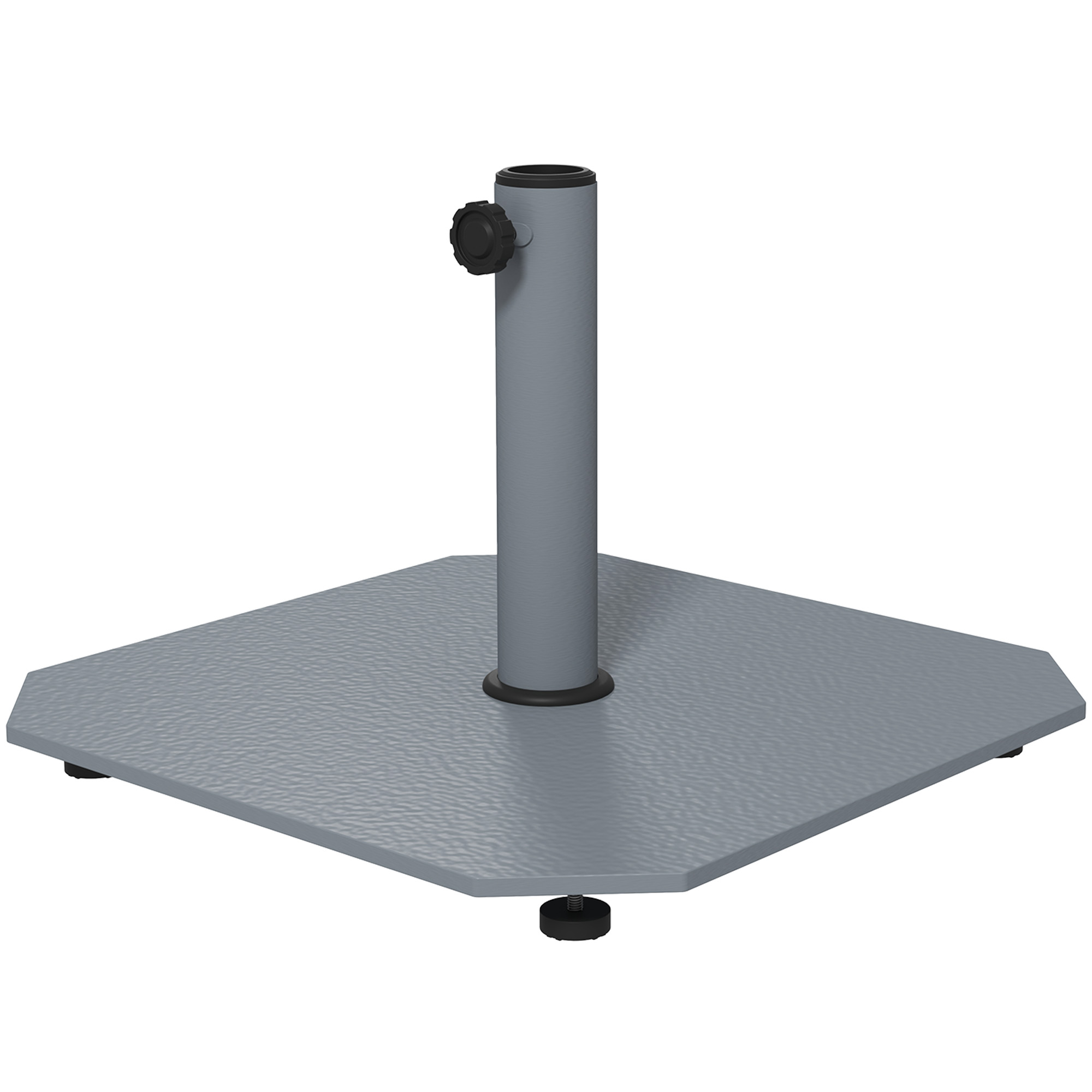 Outsunny Sonnenschirmständer aus Metall 18,5 kg Schirmständer, Quadratisch Schirmhalter für Sonnenschirm 32/38/48mm