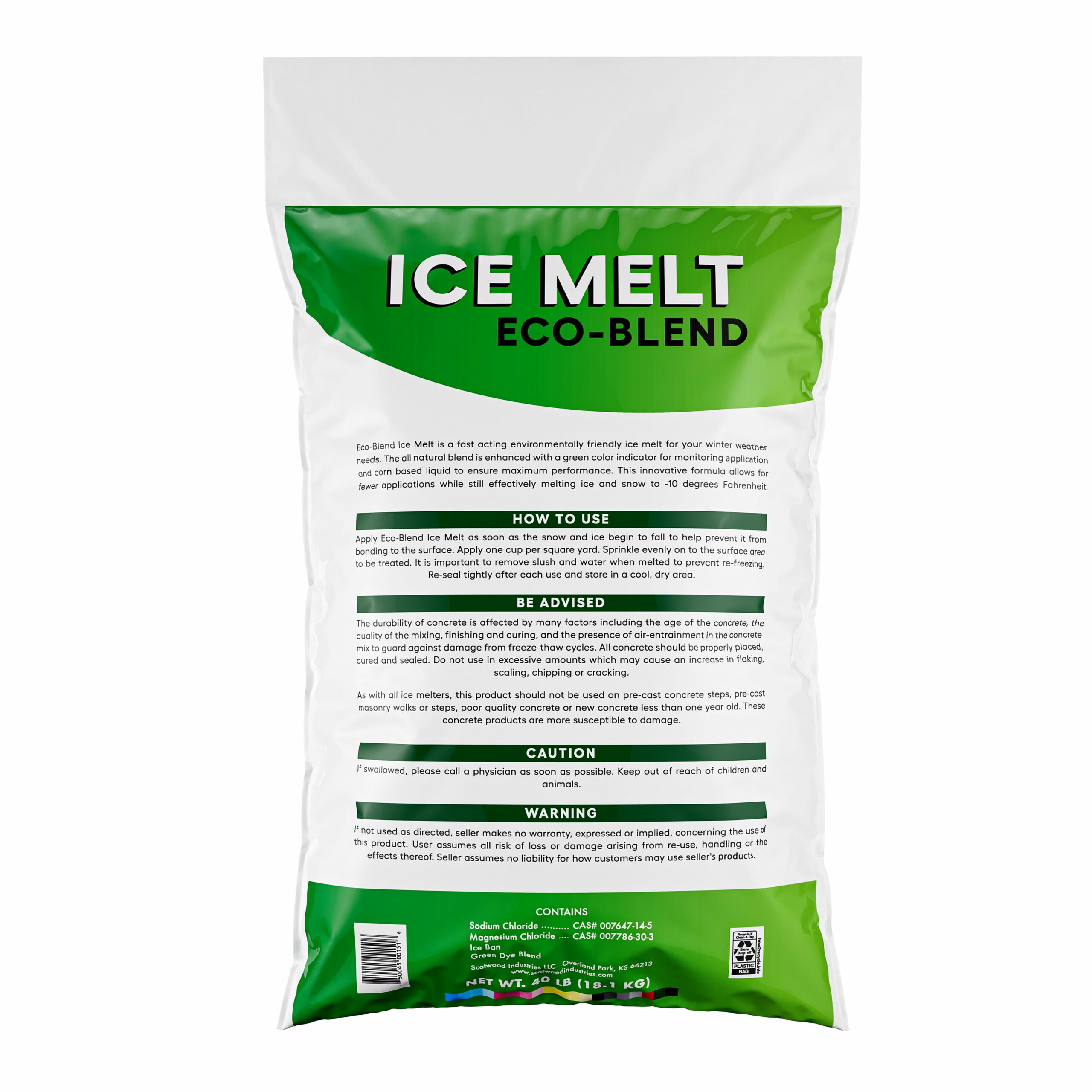 Eco Blend Ice Melter 40lb &ndash; Environmentally Friendly, Biodegradable, Effective to  10&deg;F