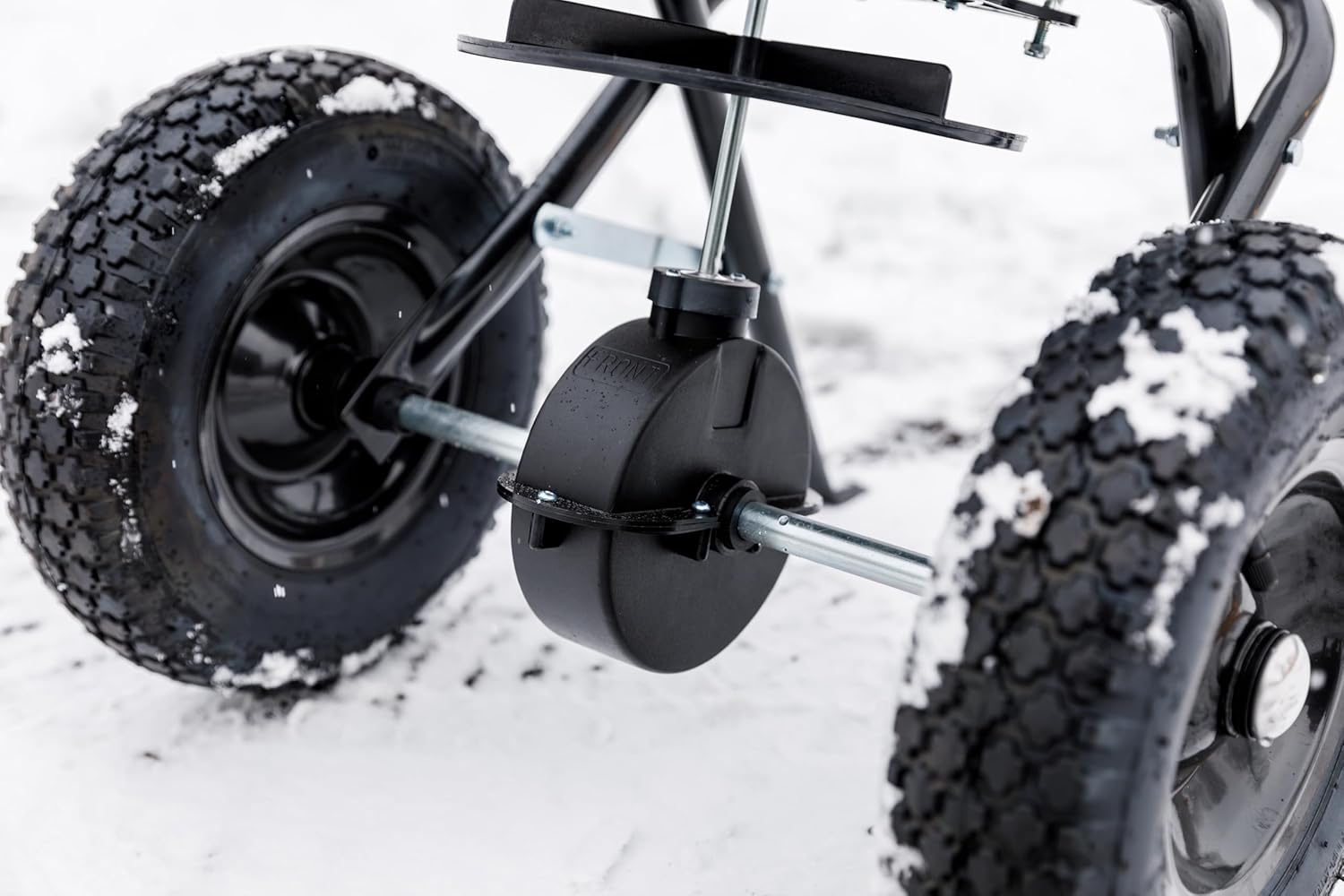 Yard Commander - Commercial 50 LB Walk-Behind Push Broadcast Spreader - 10-12 Foot Spread - Fertilizer  Ice Melt & Grass Seed - Clog Free Design - Fully Enclosed Gear Box - Adjustable Drop Rate