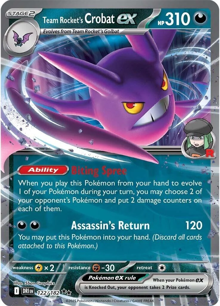 Team Rocket's Crobat ex (122/182) (DRI)