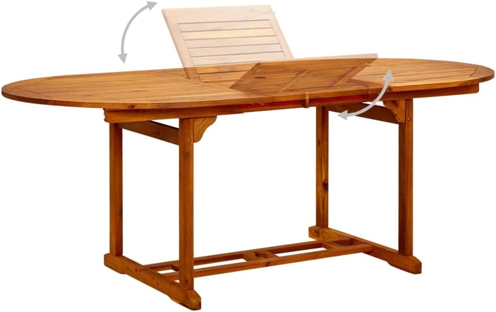 vidaXL Extendable Outdoor Table Garden Furniture Coffee Table Dining Table Patio Furniture Patio Acacia Wood