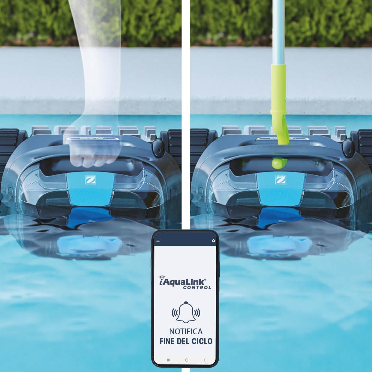 Zodiac Robot Elettrico per Piscina Freedom CNX-Li 52 IQ, per Piscine Fino a 10x5m. Batteria al Litio, Base di Ricarica, filtrazione fine e connettività Tramite App i AquaLink