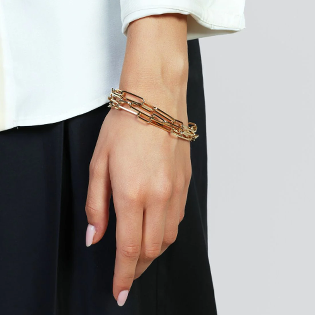 Bracciale Unoaerre dorato catena con chiusura decorativa 2726