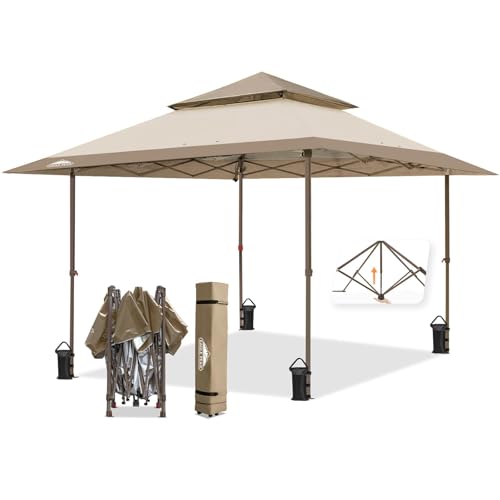 Eagle Peak,Tenda a baldacchino con gamba dritta, per esterni istantanea, con grondaia estensibile automaticamente, 169 metri quadrati di ombreggiatura (beige/marrone) : Amazon.it: Fai da te