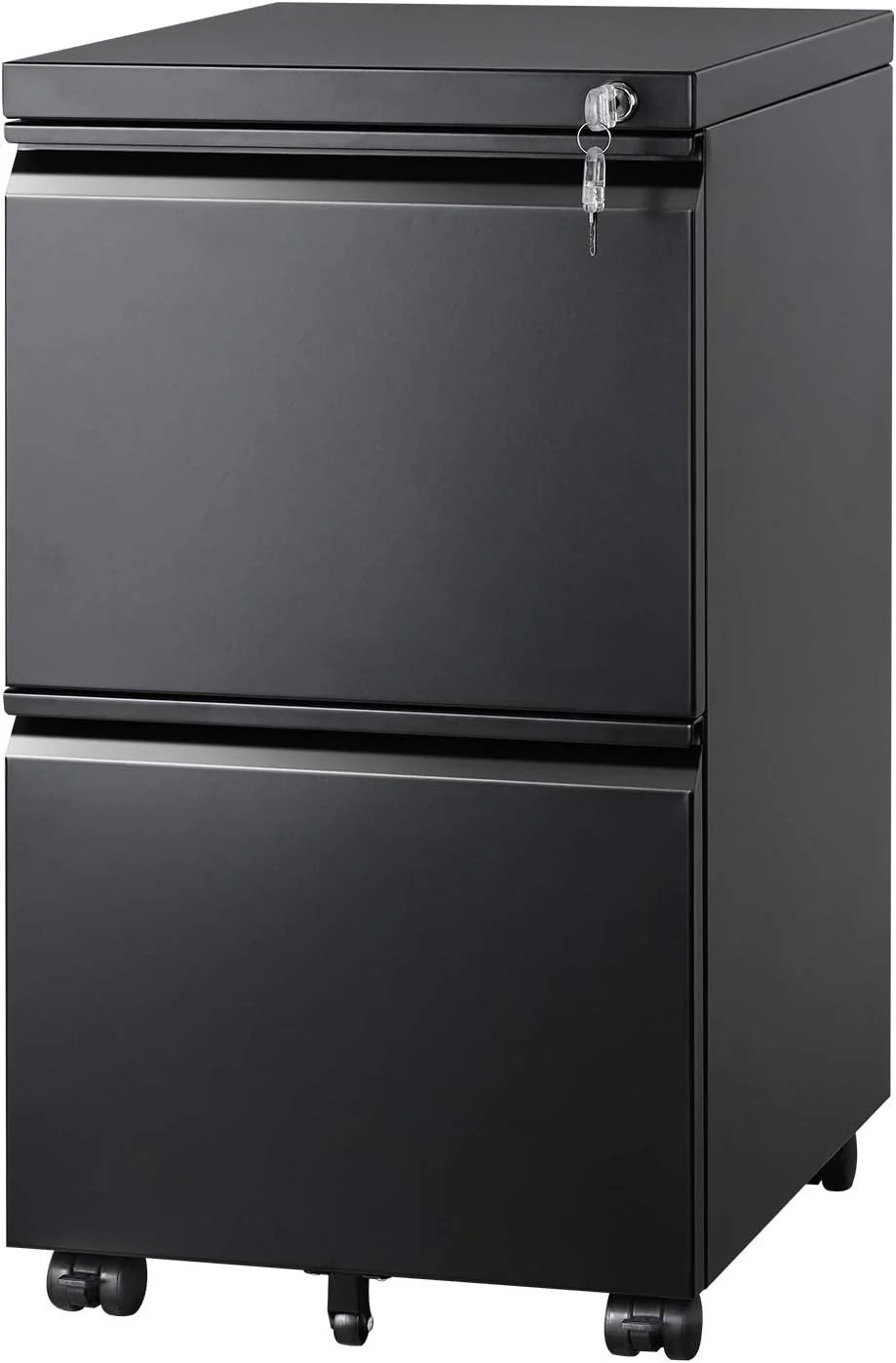 3 Drawer Mobile File Cabinet Under Desk Office, Fully Assembled Except Casters, Letter/Legal Size, Black