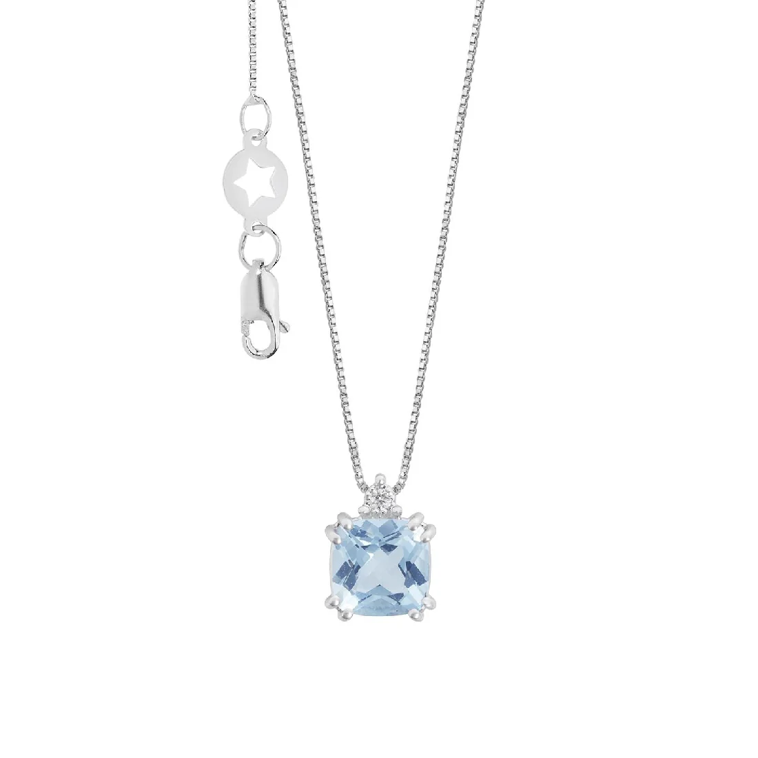 Collana Comete Gioielli acquamarina taglio antico e brillanti - GLQ 314