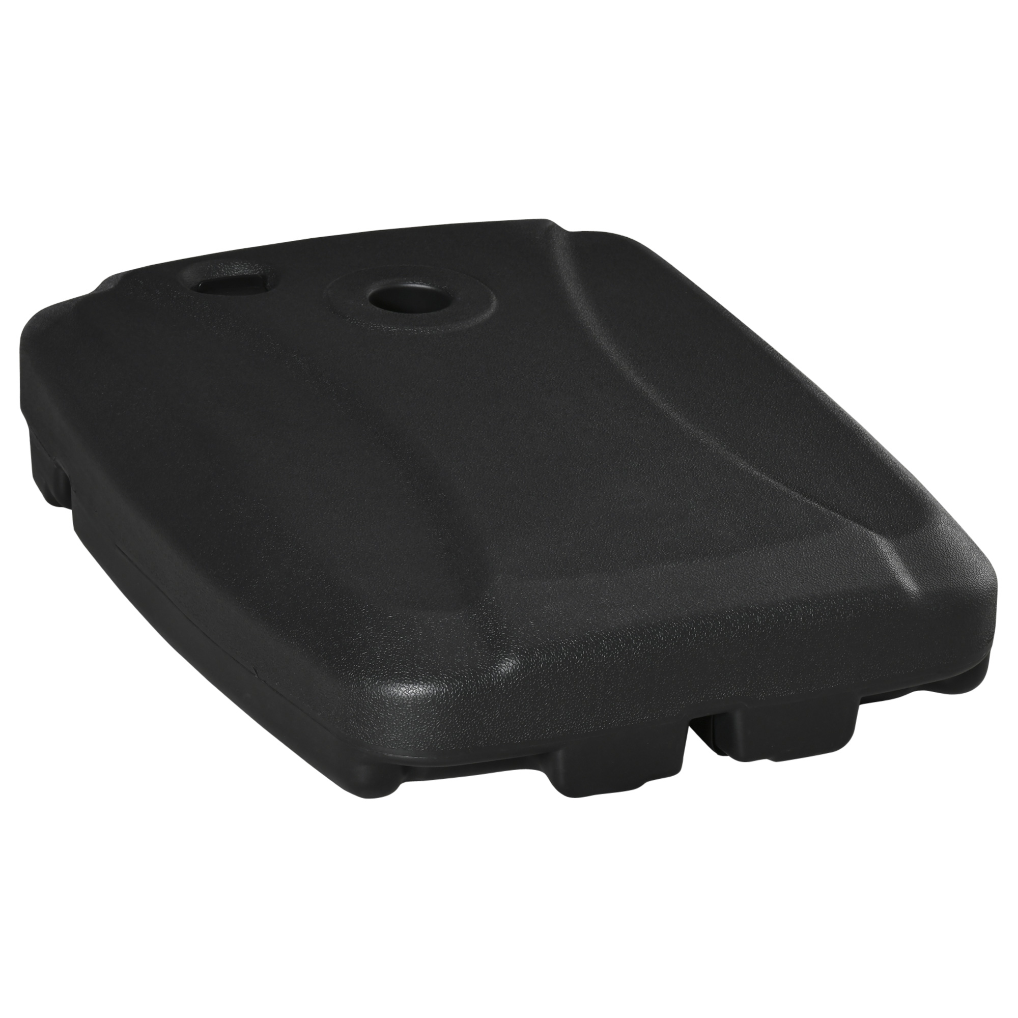Outsunny Sonnenschirmständer mit Rollen aus HDPE gefüllt mit Wasser oder Sand Maße 80L x 60B x 17H cm Schwarz