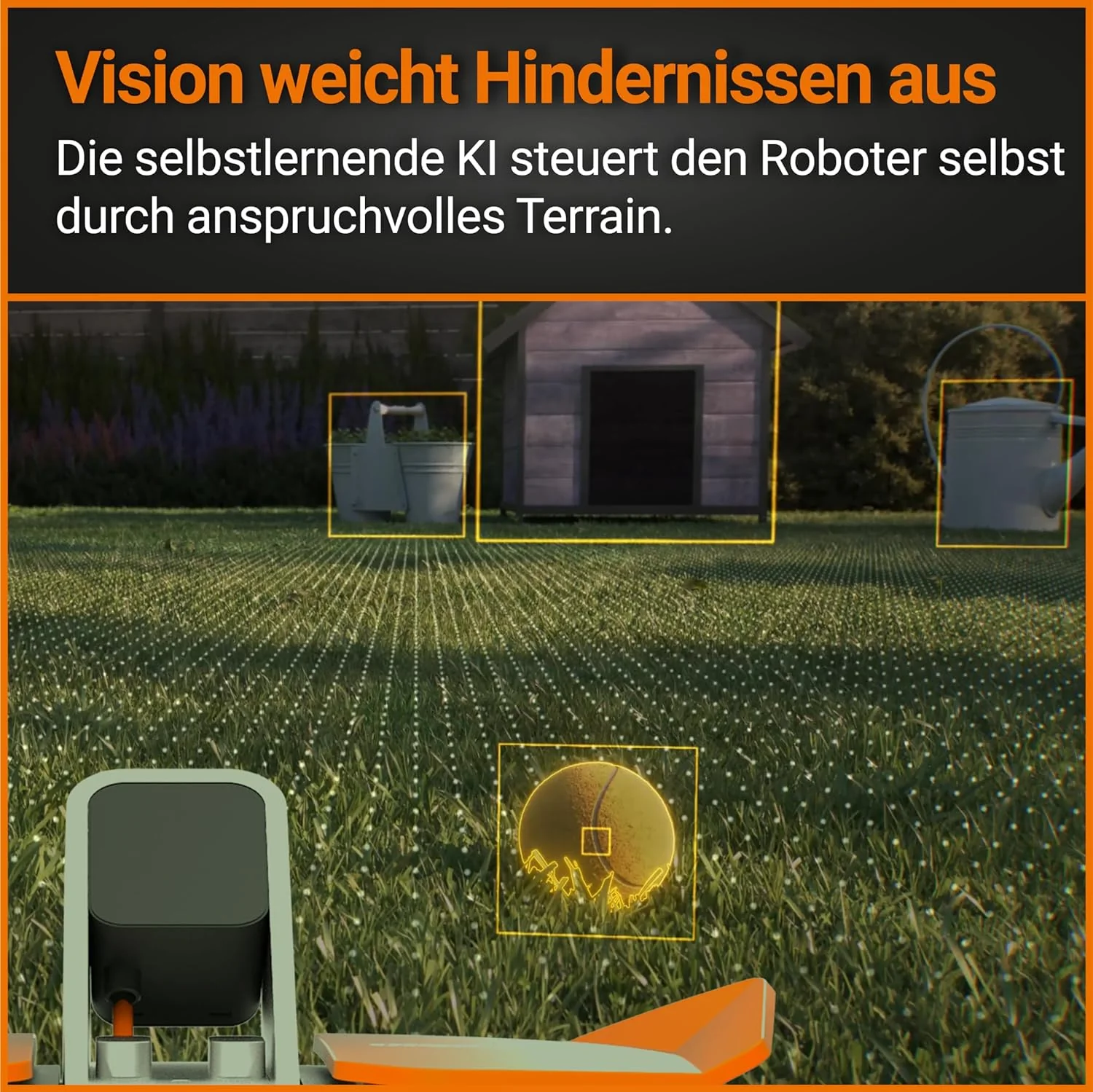 WORX Landroid M WR141E robotmaaier/accugrasmaaier voor kleine tuinen tot 500 m2/zelfrijdende grasmaaier voor een nette gazonsnit, veelkleurig