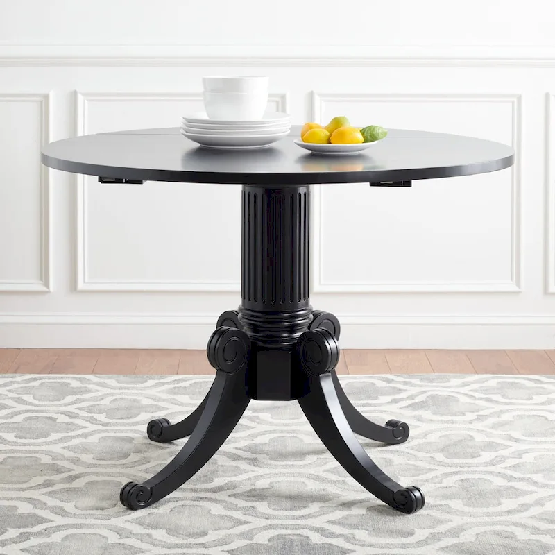SAFAVIEH Jeane Antique White Drop Leaf Dining Table - 43 W x 43 D x 31 H - 43Wx43Dx31H