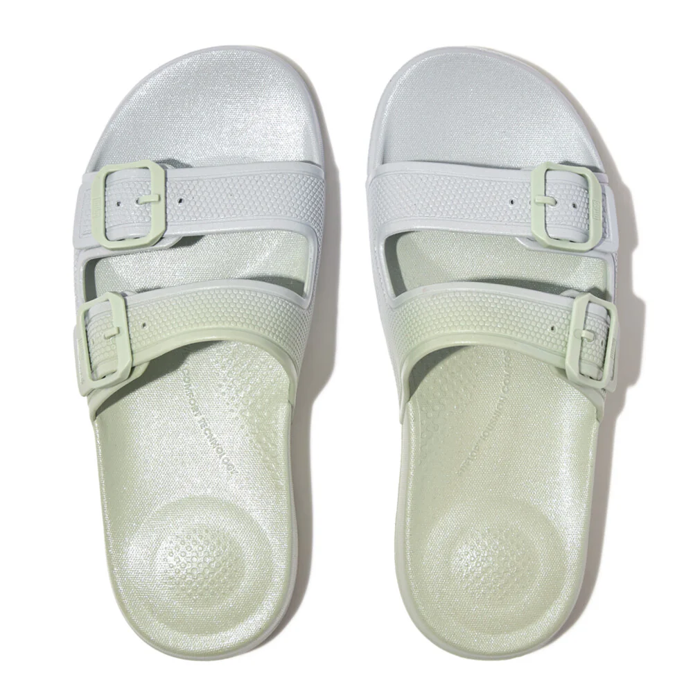 FitFlop iQushion Iridescent Riemensandalen Sagebrush/Skywash Blue