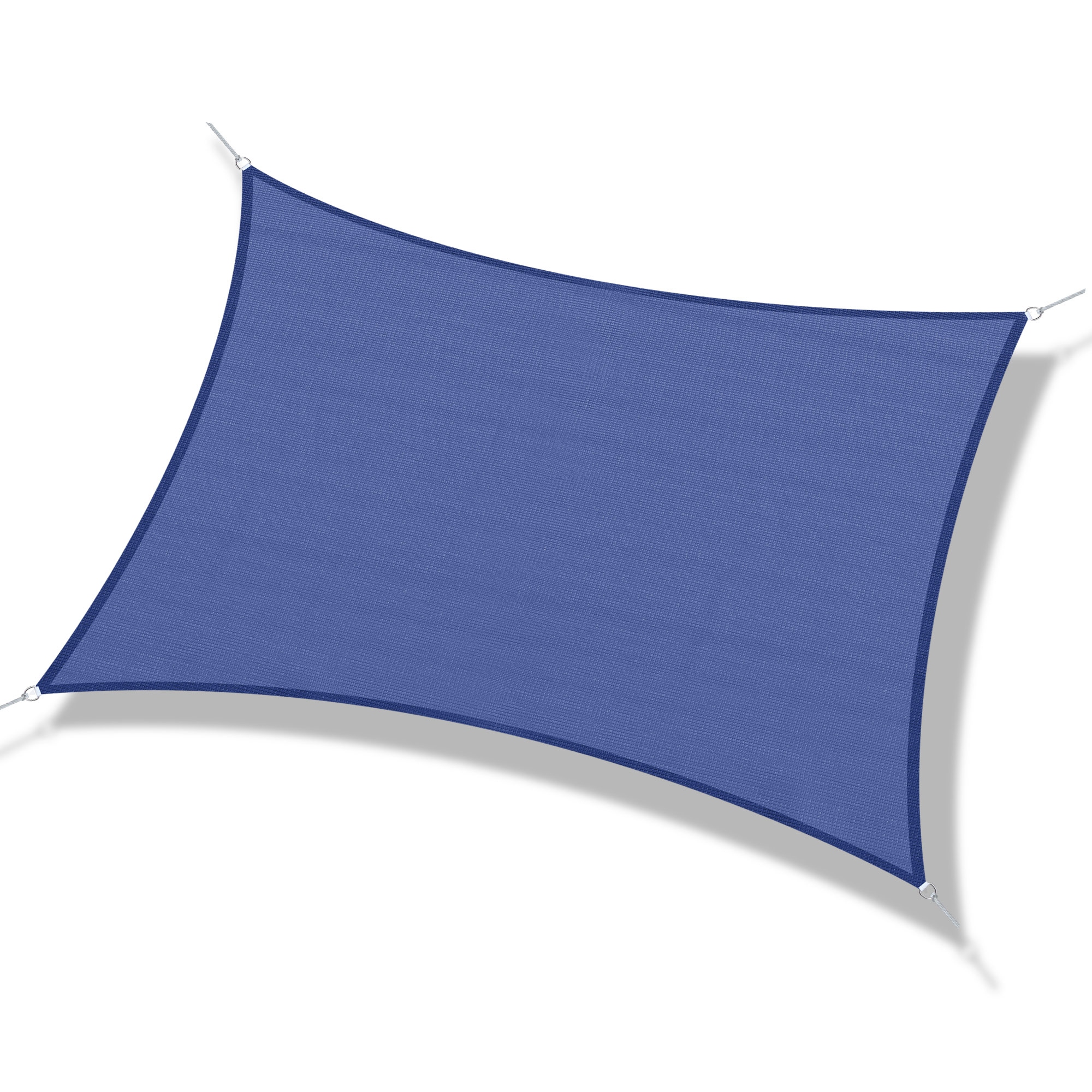 Outsunny Sonnensegel rechteckig 4 x 3 m Polyethylen hoher Dichte UV-Schutz mit Aufbewahrungstasche - Blau