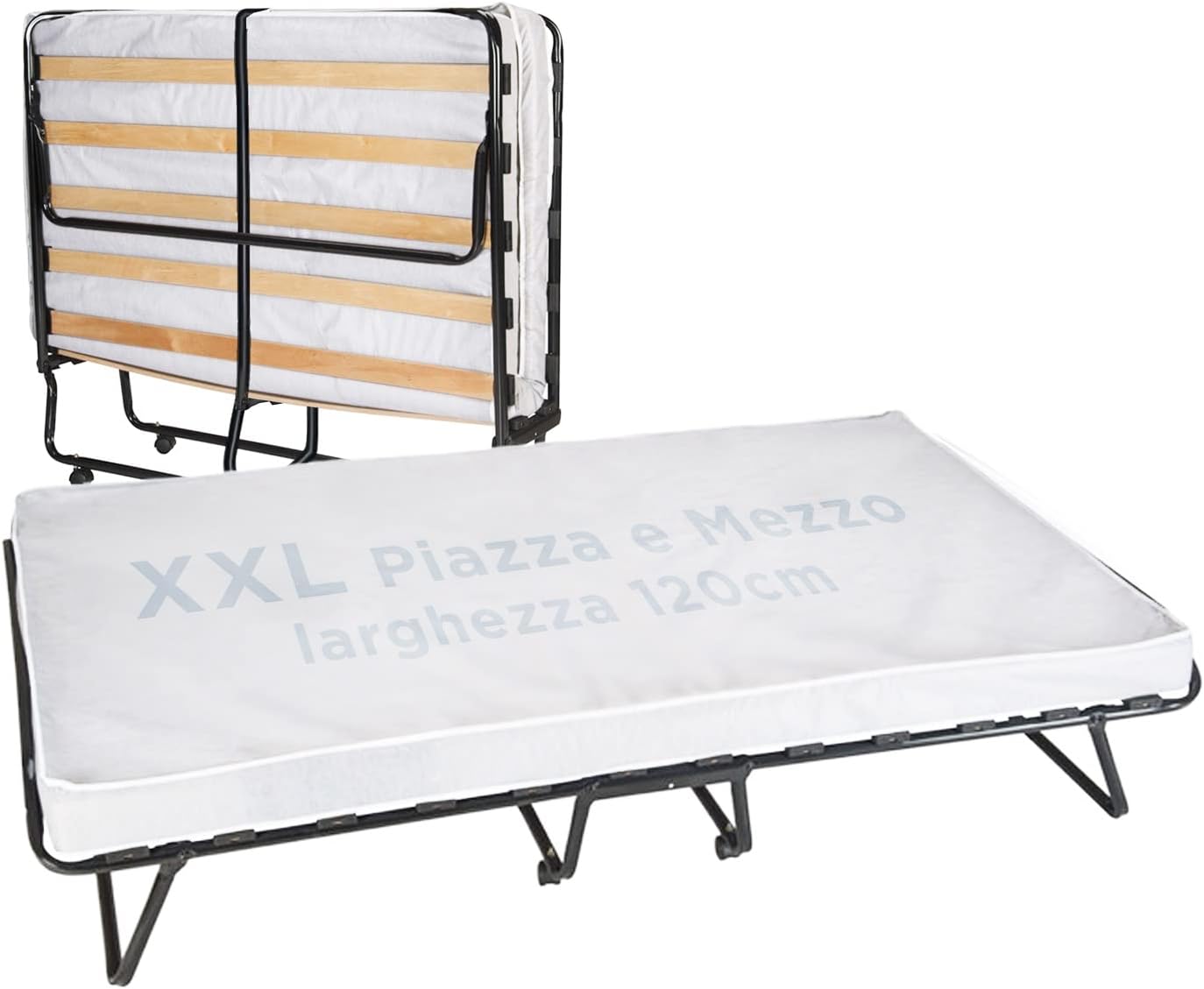Soluko - Letto Brandina Pieghevole a Doghe con Materasso Memory