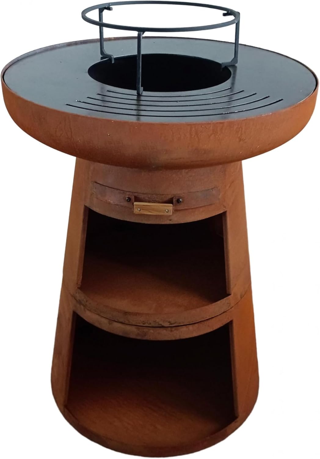 PUR LINE | Barbecue in acciaio corten Purline EFP55R con griglia in acciaio inox e funzione braciere – Barbecue diametro 60 cm, include copertura impermeabile