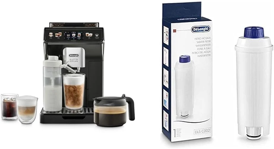 De'Longhi Kaffeevollautomat, Schwarz/Weiß/Blau, Eletta Explore Cold Brew ECAM452.67.G mit LatteCrema