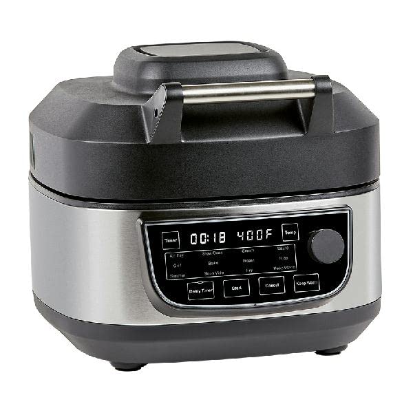 PowerXL Grill Air Fryer Combo Plus 6 QT 12 in 1 Indoor Slow Cooker, Roast, Bake, 1550 Watts, Stainless Steel Finish : Home & Kitchen