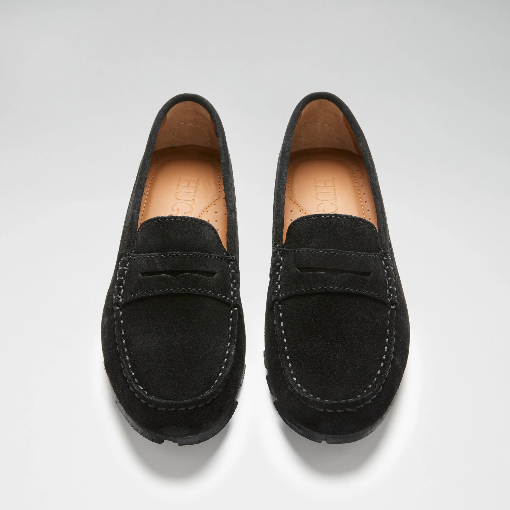 Black Women��s Tyre Sole Penny Loafers �C Sustainable Luxury Suede Shoes