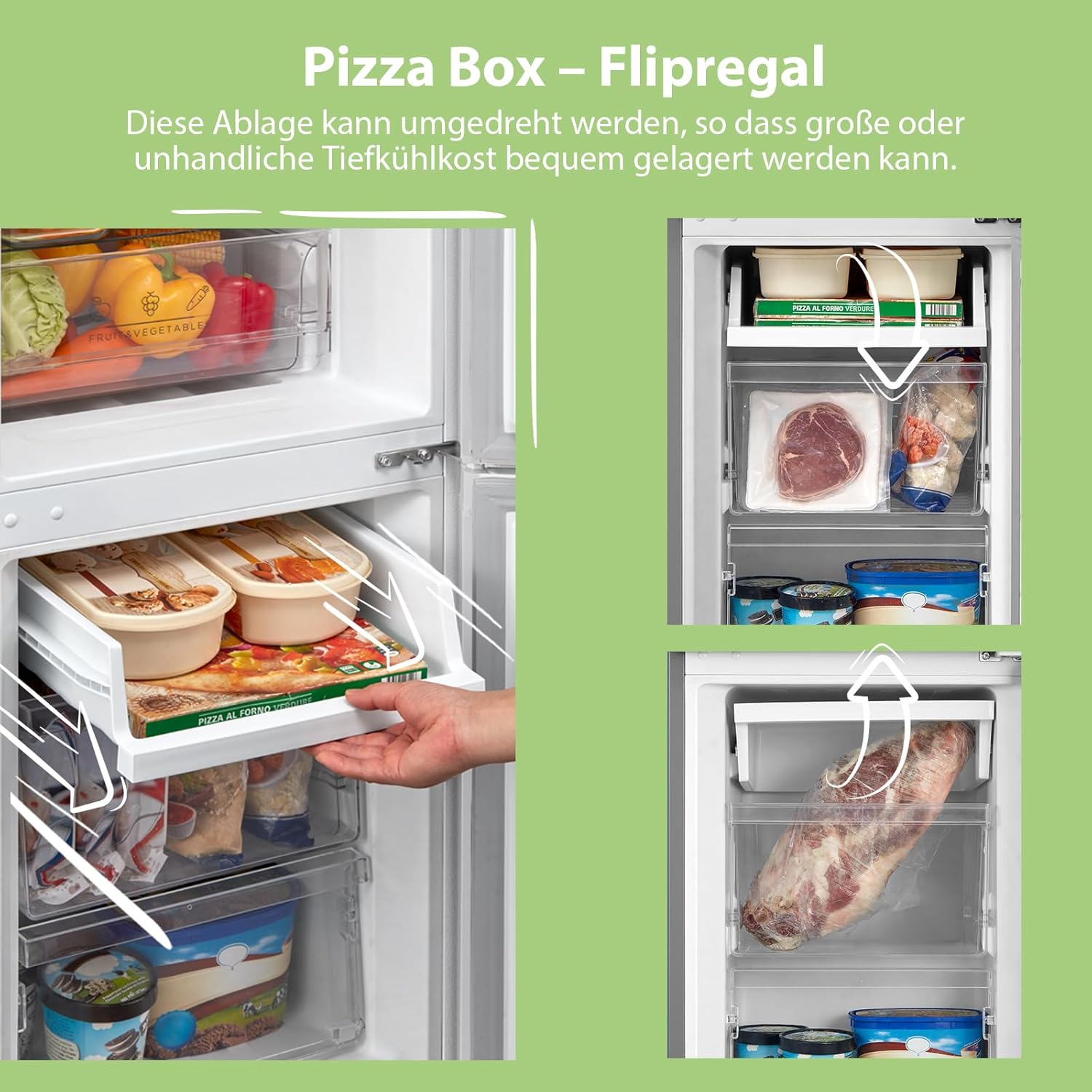 Comfee RCB169DK2(E) Fridge/Freezer Combination, 150 cm Height, Low Frost, Adjustable Fridge Temperature, LED Light, 195 kWh per Year, Fridge Capacity 115 L, 59 L Freezer, Black