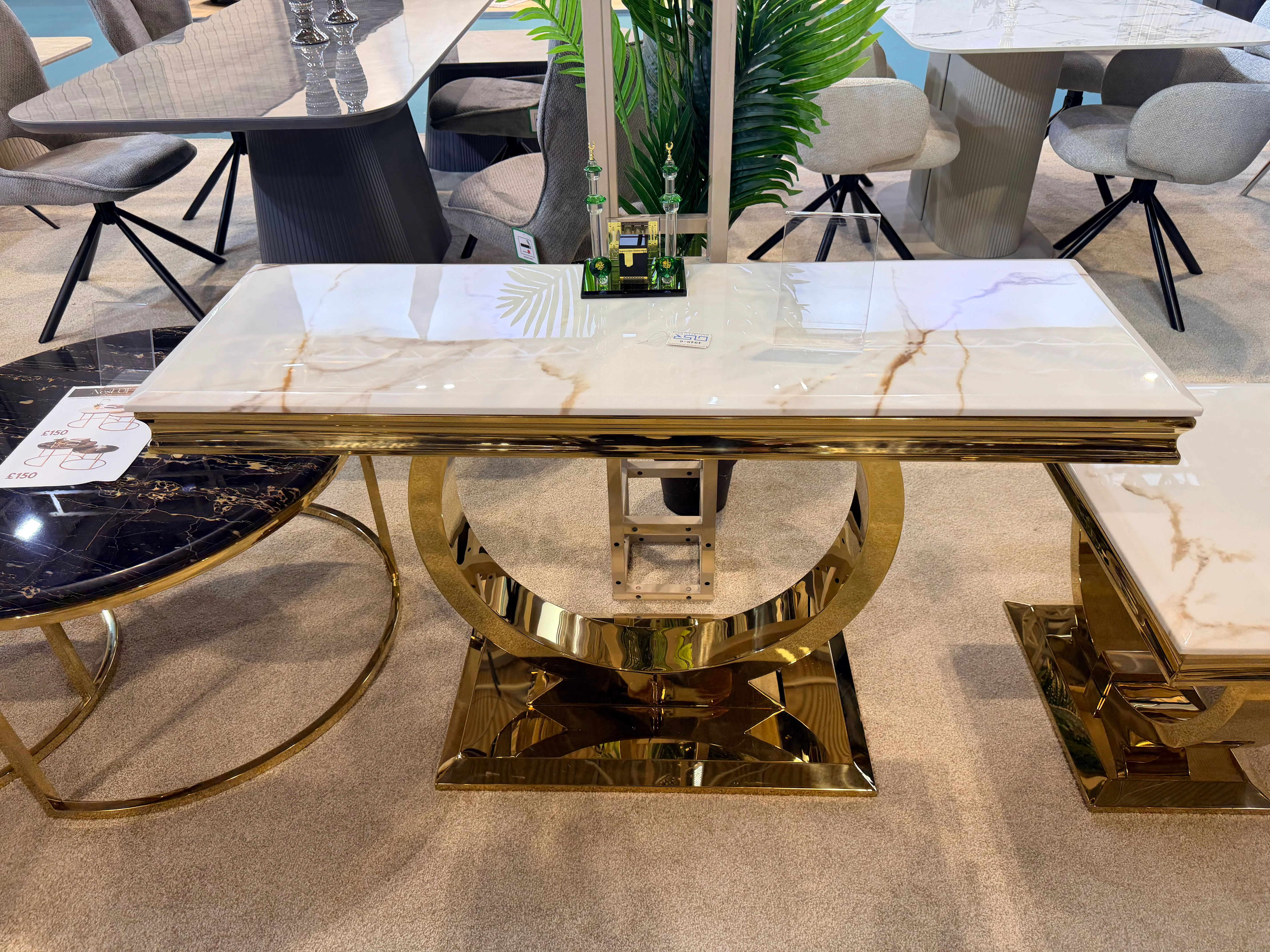 Arianna Marble Console Table Gold Base