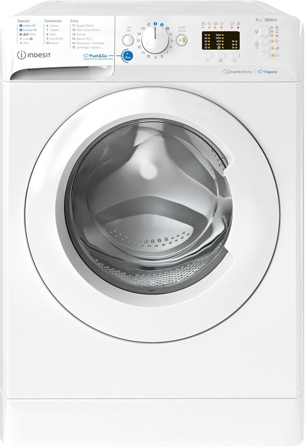 Indesit BWA 71295X WV IT- Lavatrice 7kg Libera Installazione, Carica Frontale. Centrifuga 1200 Giri Al Minuto. Dimensioni: 84,5cmx59,5cmx57,5xm, Classe Energetica B