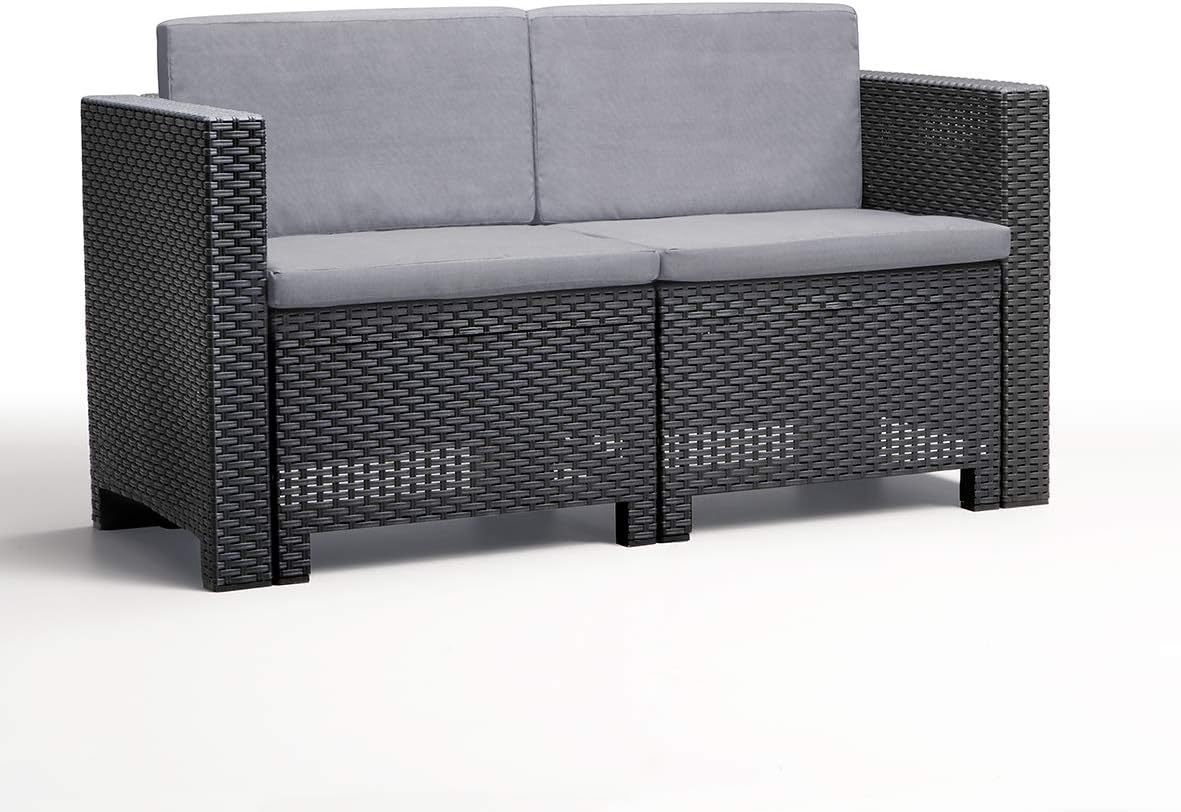 Bica 9017.4 Living Room Set, Anthracite, 279 x 155 x 64 cm