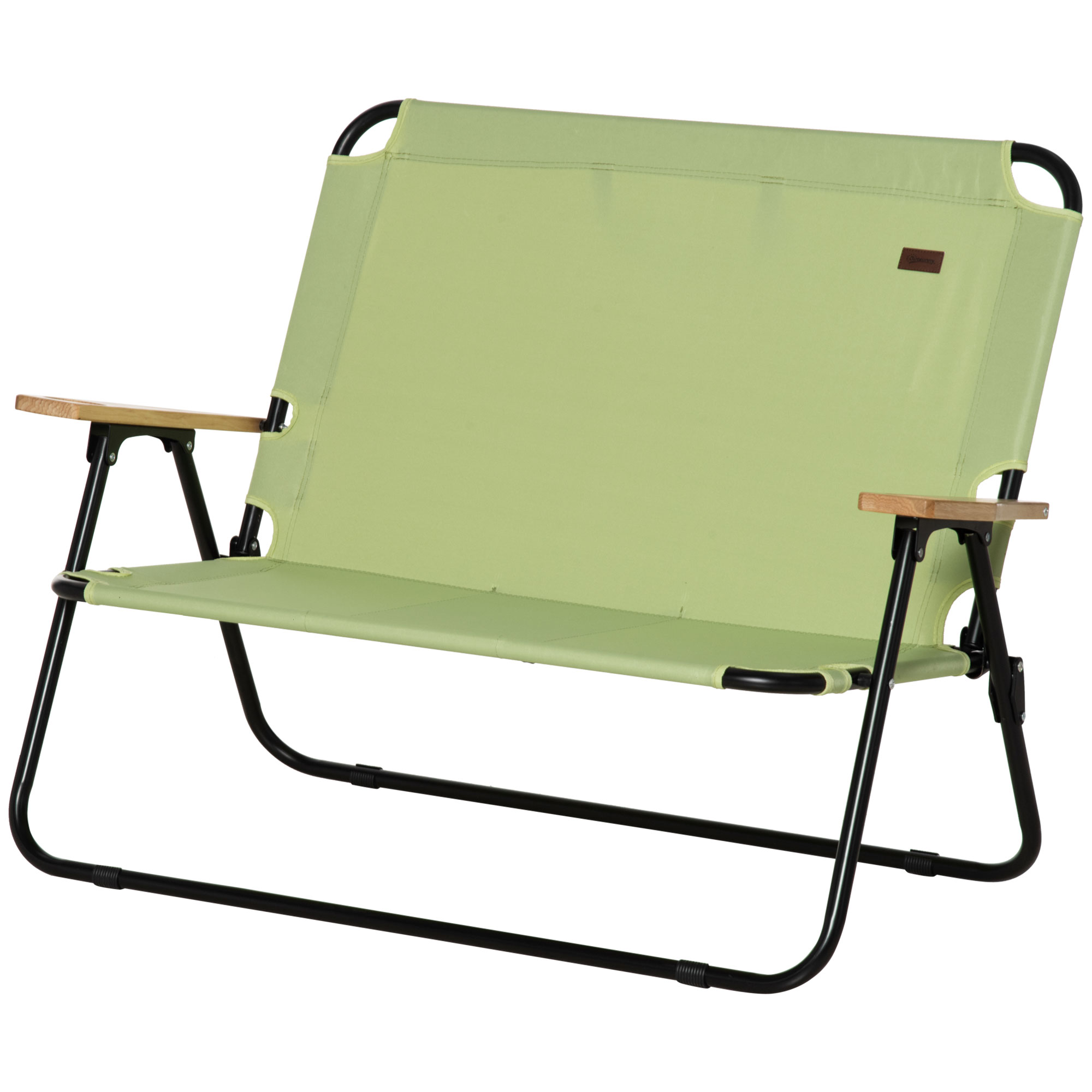 Outsunny 2-Sitzer Campingstuhl, klappbar, mit Getränkehalter, 141 x 67 x 80 cm, Grün