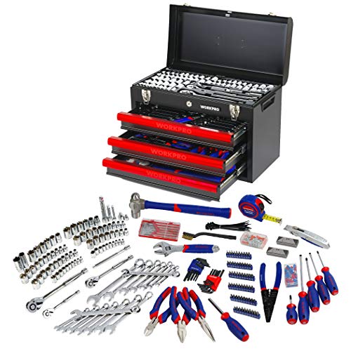 WORKPRO Cassetta degli Attrezzi da Lavoro Completa 408 Pezzi, Set di Attrezzi, Valigia Porta Utensili, Set Strumenti per Fai da Te : Amazon.it: Fai da te