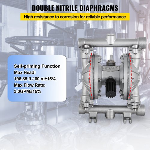 Luftbetriebene Doppelmembranpumpe 12 GPM mit 1/2 Zoll Einlass und Auslass