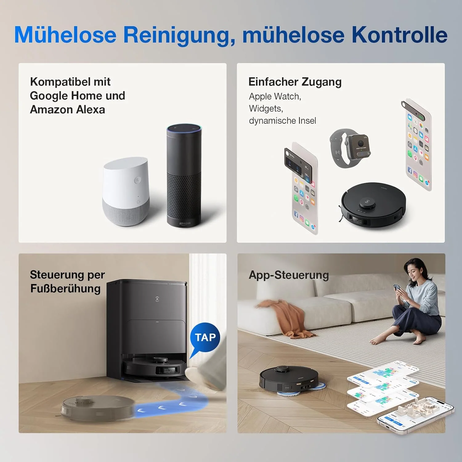 ECOVACS DEEBOT T30S PRO Saugroboter mit Wischfunktion, 11.000 Pa, ZeroTangle Technologie, 70°C heißes Wasser Wischen beim Waschen, TruEdge™ Kantenwischen, 6.400mAh Batterie, AI-Hindernisvermeidung