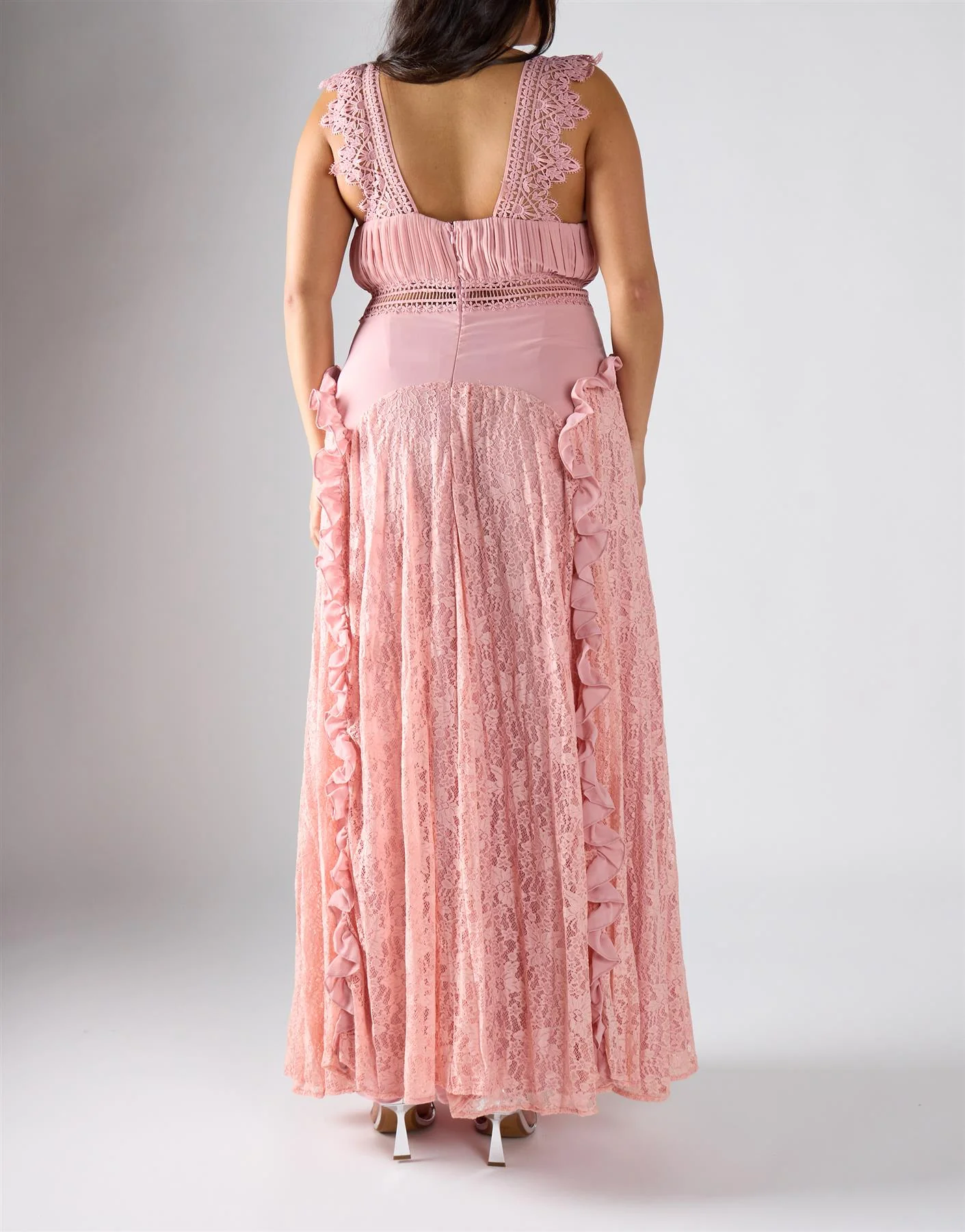 True Decadence  Curve Soft Nude A-Line Dress Maxi Dress