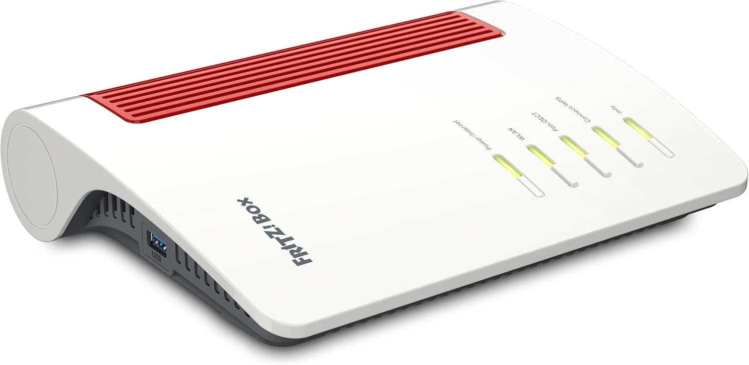 FRITZ!Box 4690 Edition International, Router Wi-Fi 7 Mesh per DSL o Fibra, fino a 6960 Mbit/s di velocità, 1x 10-Gigabit WAN/LAN, 3x 2.5-Gigabit LAN, Base DECT e Zigbee, Wi-Fi MESH e manuale italiano