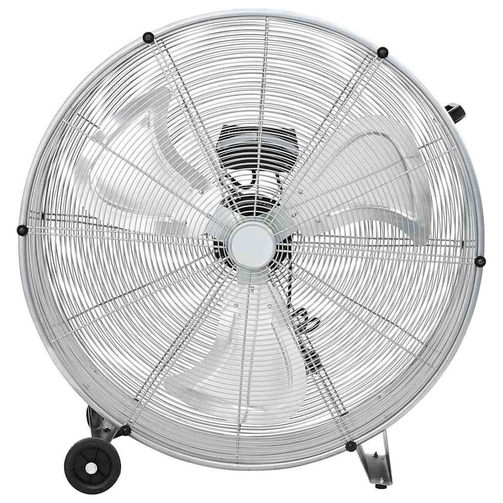 Bodenventilator 79 x 37 x 82 cm Trommelventilator mit Rollen 3 Gänge Silbern Ø77 cm