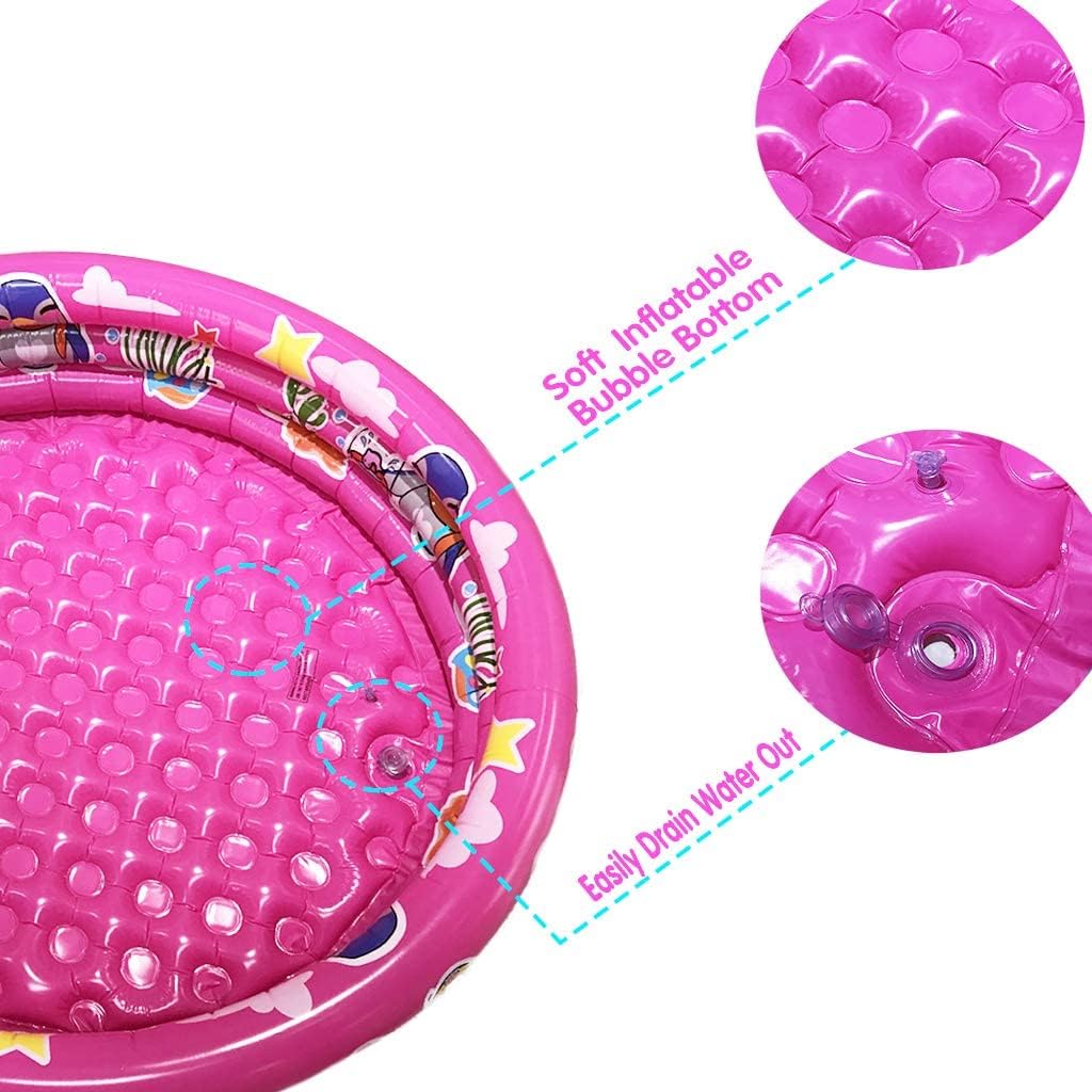 JIDI Big Summer Blue Inflatable Kiddie Pool 48&prime;&prime;x12&prime;&prime; for Toddlers, Vinyl Round Baby Ball Pit, 100 Gallon Capacity