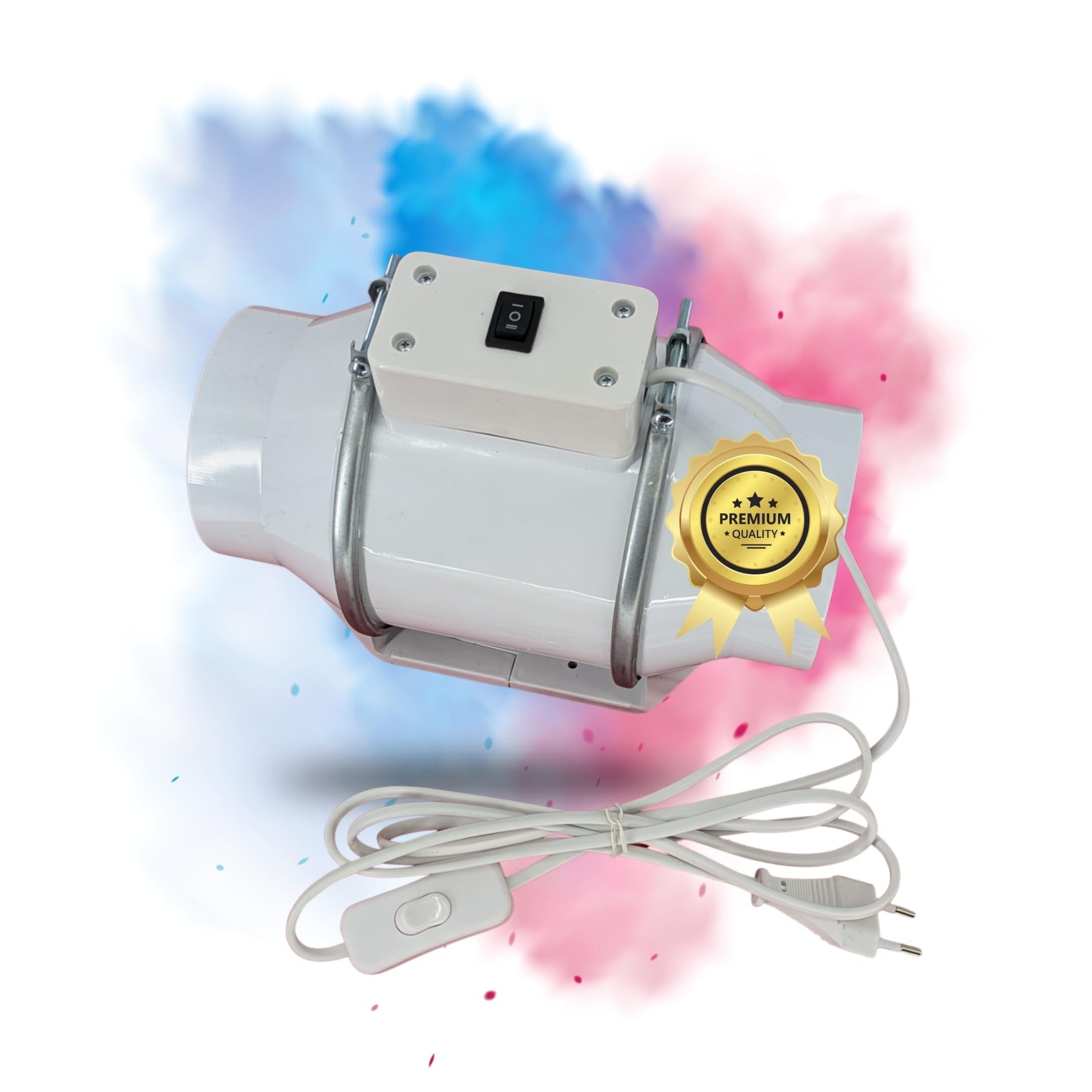 Radialventilator 100mm Turboventilator Axial Rohrventilator regelbar mit Kabel Stecker
