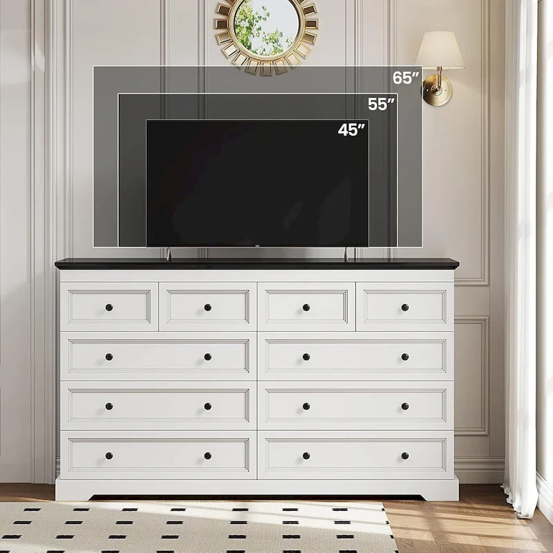 10 Drawers Dresser 55 Large Drawers Wood Dressers & Chest of Drawers
