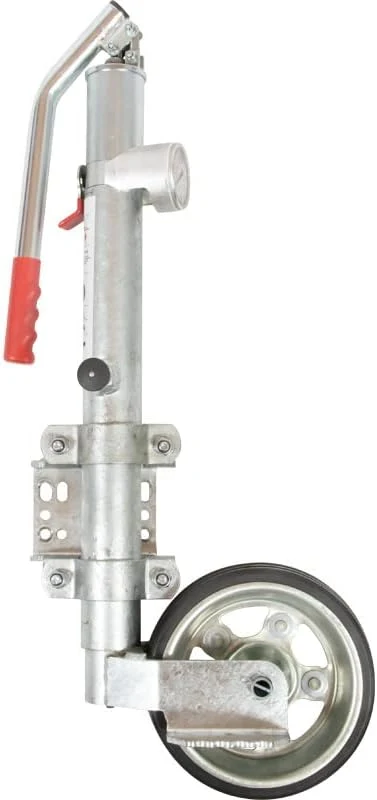 mb-m Universalzubehör, 600 kg, Silber/Rot, 906542 Hydraulik Stützrad PKW Anhänger Schwerlast