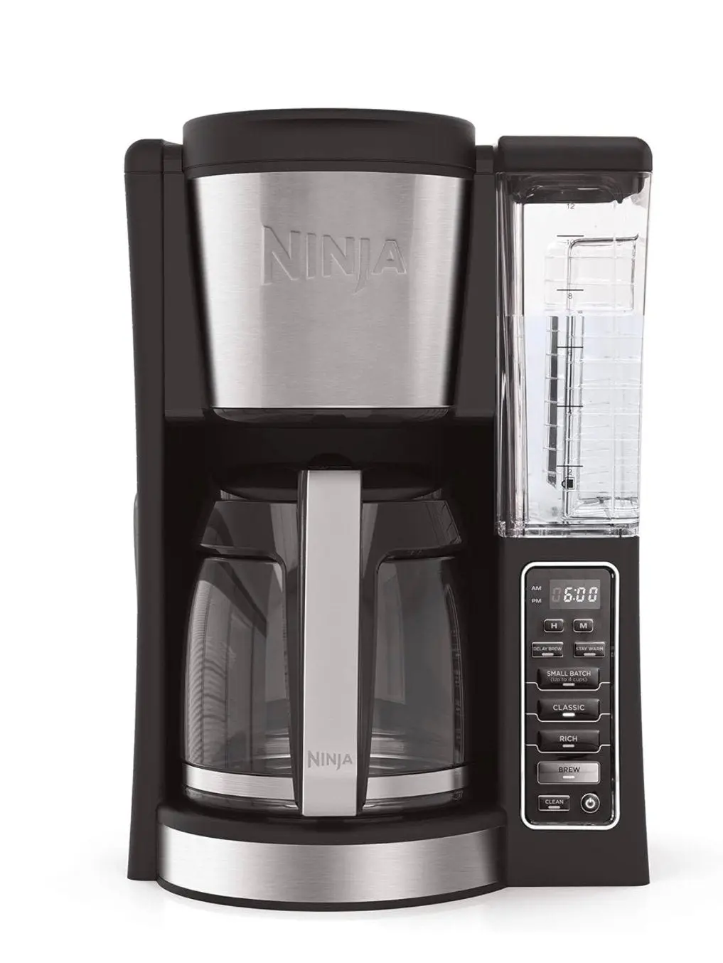 Ninja 12 Cup Programmable Coffee Maker with Classic and Rich Brews, 60 oz. Water Reservoir, and Thermal Flavor Extraction (CE201), Black/Stainless Steel