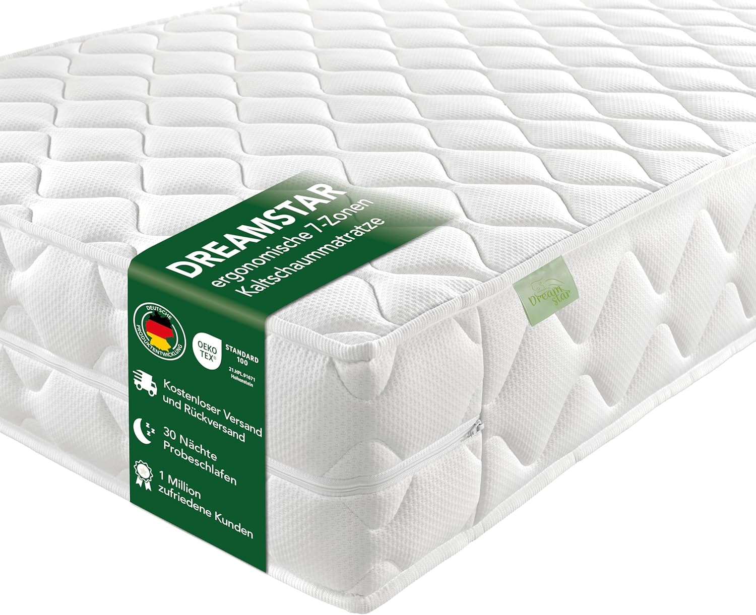DREAMSTAR Ergo Flex XXL Duo 7-Zonen Kaltschaummatratze mit zwei Liegehärten