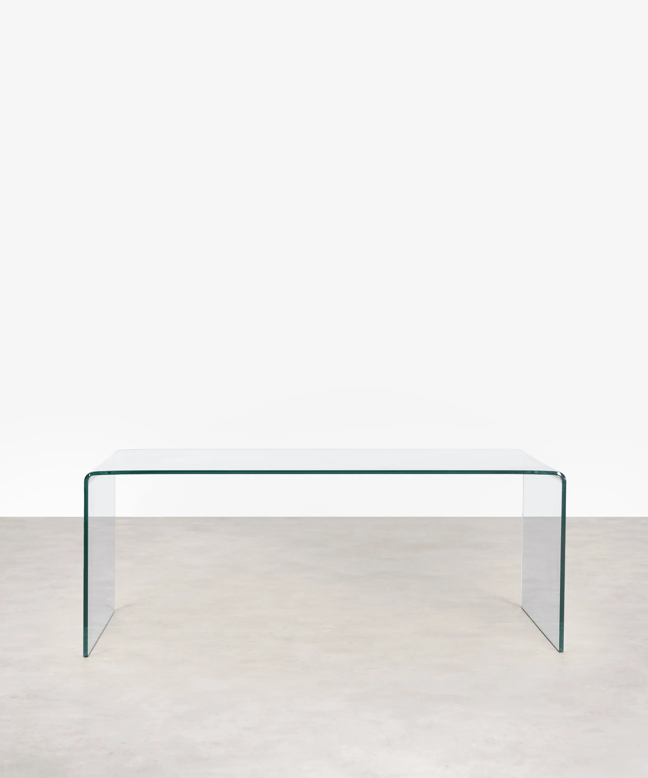 Mesa de Centro Rectangular de Cristal Curvado Cheval 100 cm