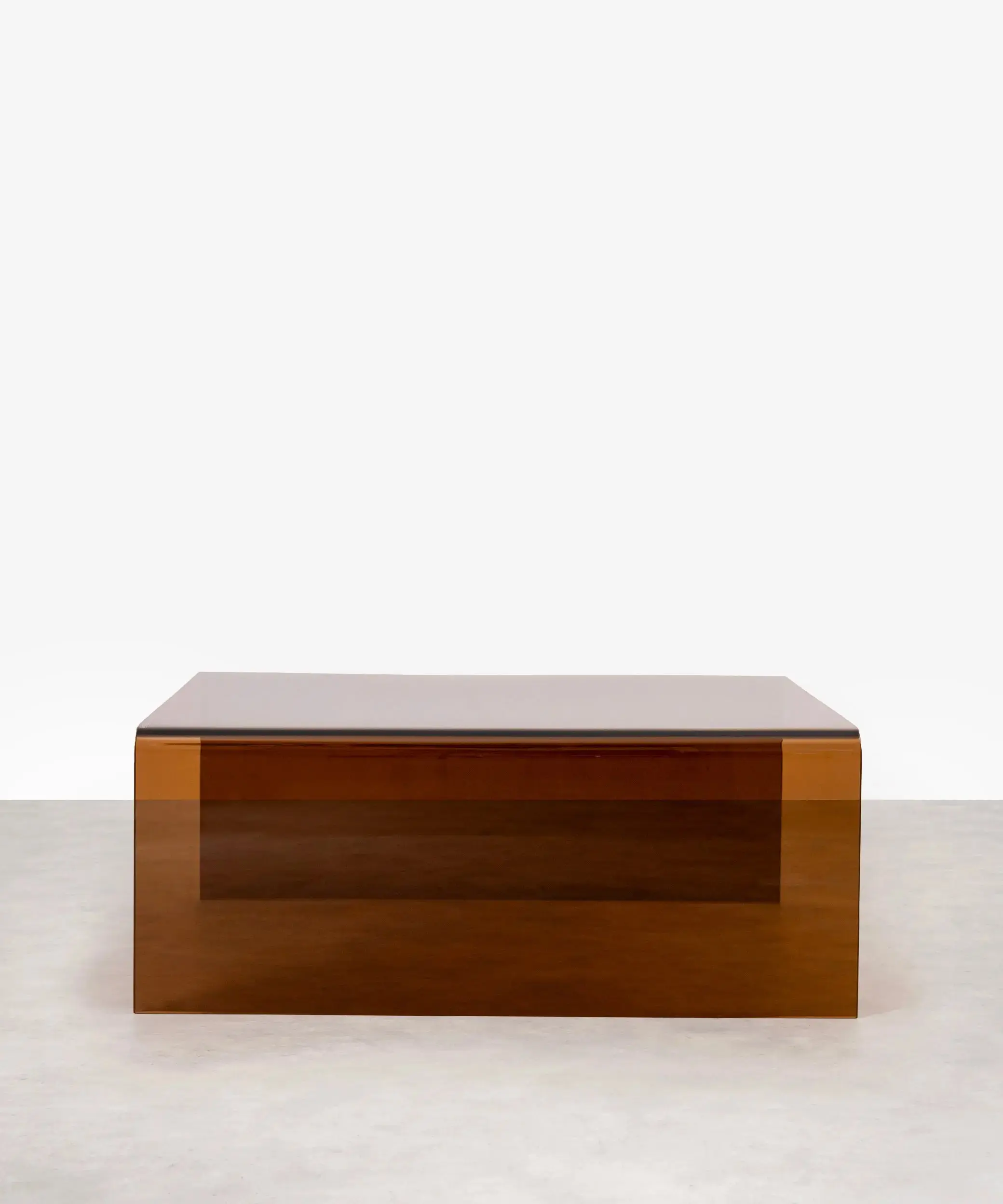 Mesa de Centro Cuadrada de Cristal Curvado Burano 100 cm x 100 cm