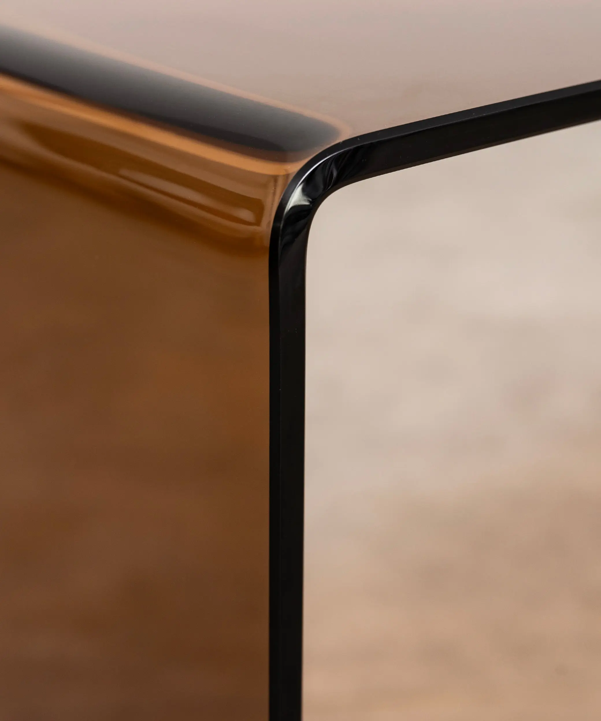 Mesa de Centro Rectangular de Cristal Curvado Cheval 100 cm