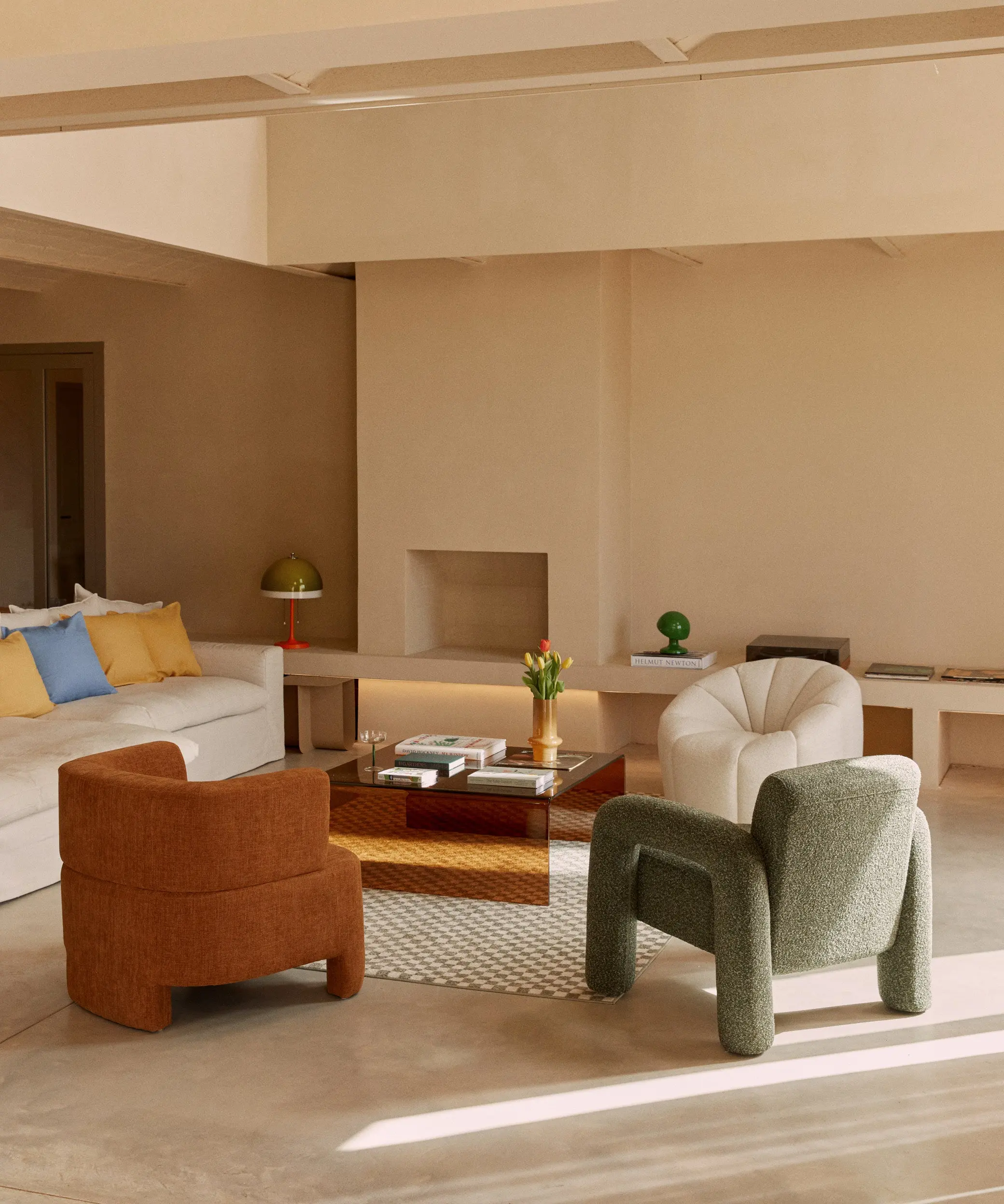 Mesa de Centro Cuadrada de Cristal Curvado Burano 100 cm x 100 cm