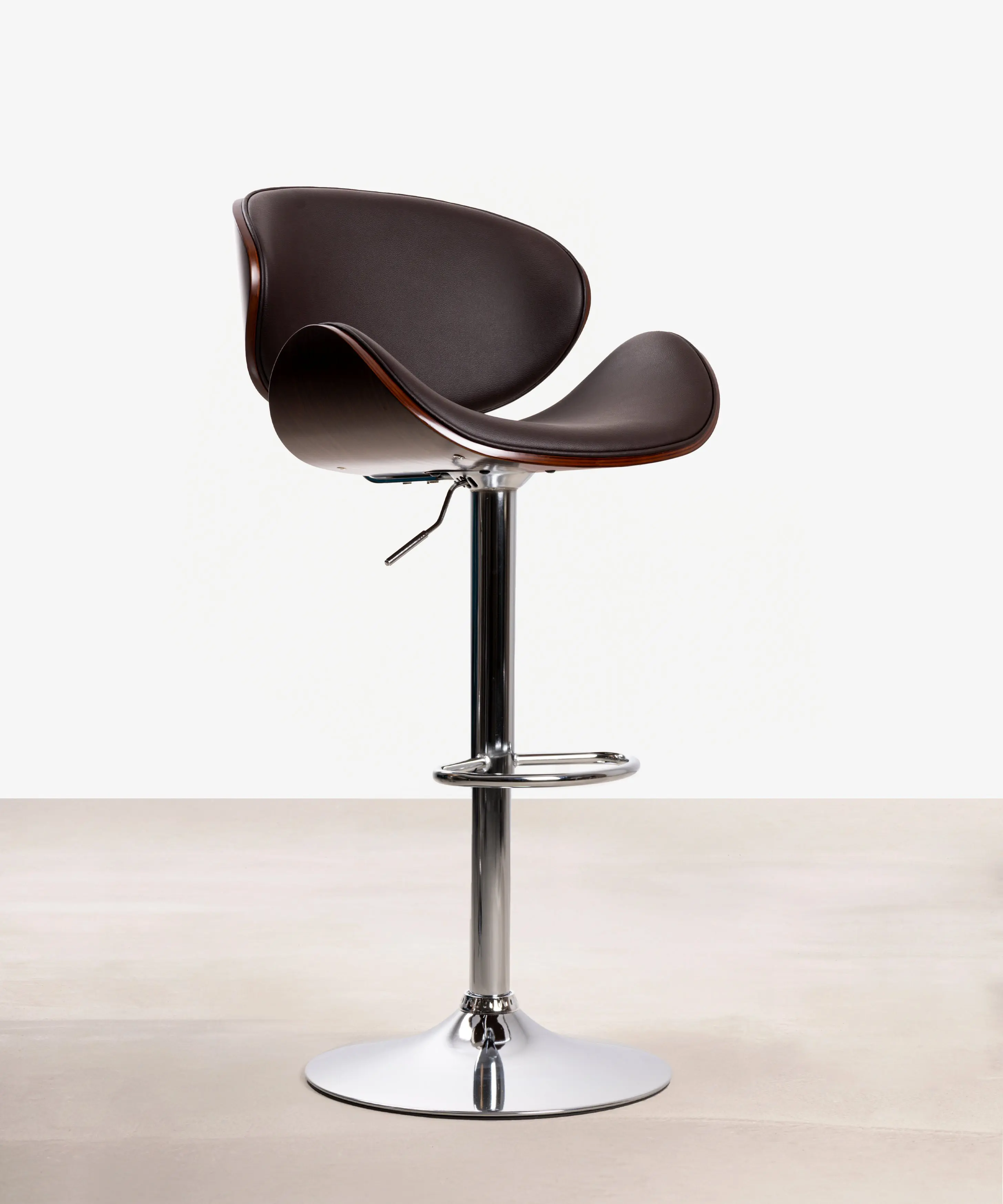 Taburete de Madera y Polipiel Regulable Shelley