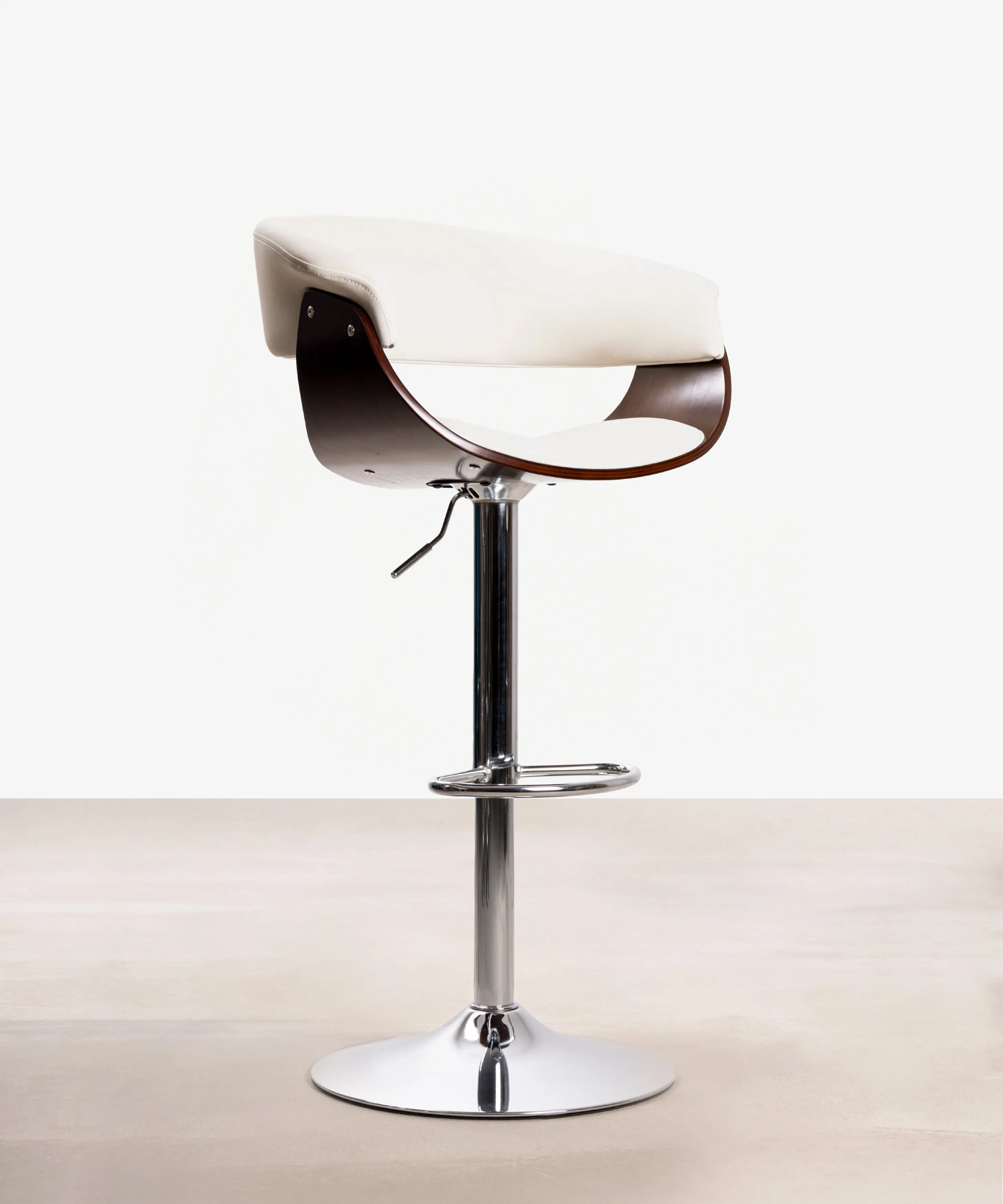 Taburete de Madera y Polipiel Regulable Beckett