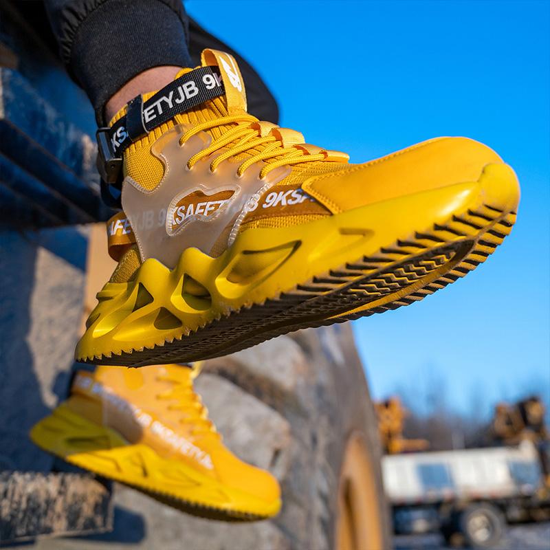 Buty robocze m?skie lekkie ze stalowym noskiem - kevlar i antypo?lizgowe