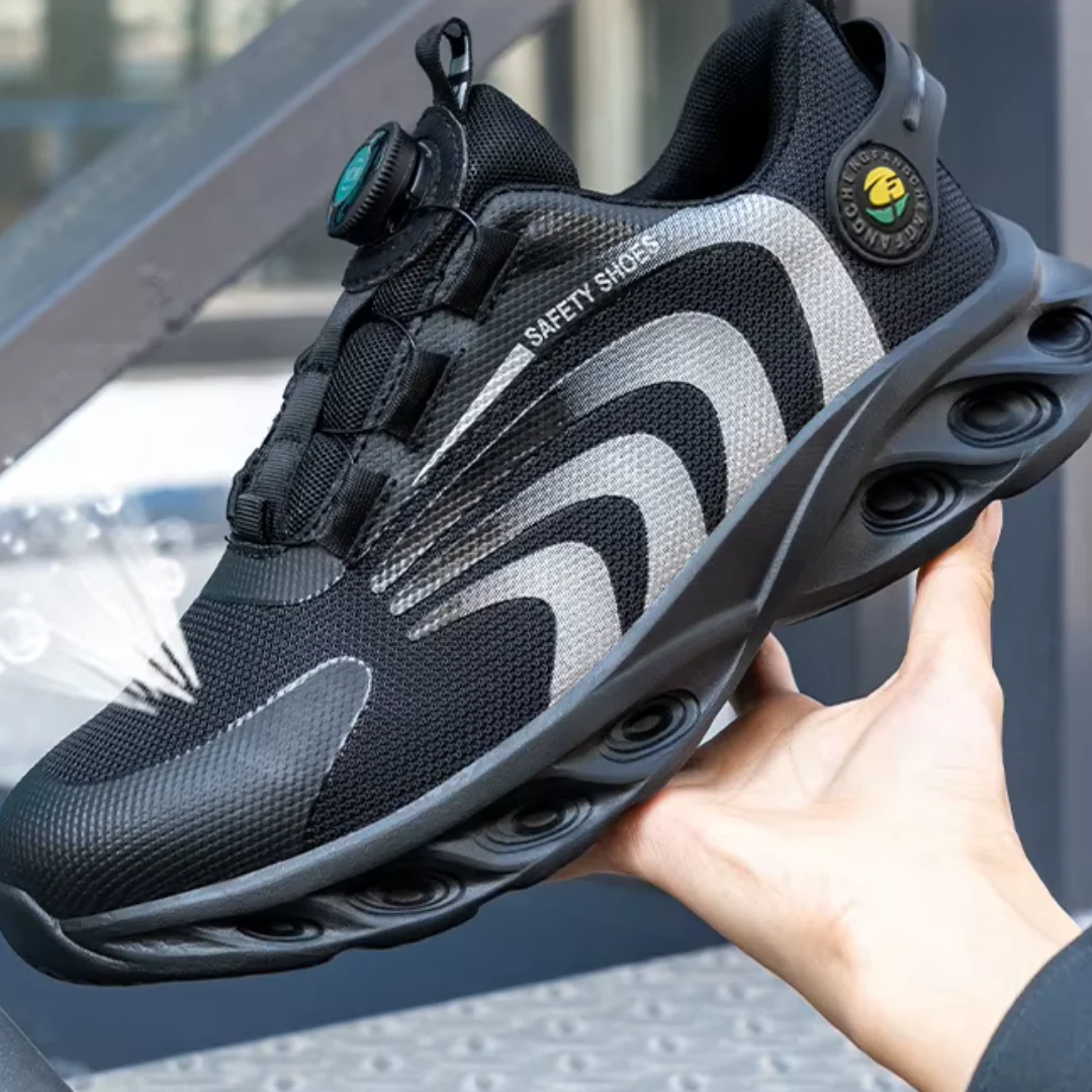 Buty robocze m?skie z noskiem stalowym i zapi?ciem obrotowym - wygodne i?bezpieczne