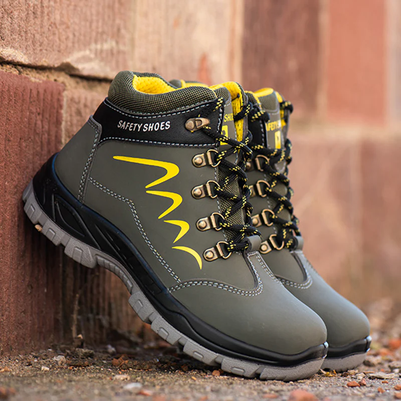 Buty robocze m?skie sk��rzane z kevlarow? podeszw? - wodoodporne i BHP