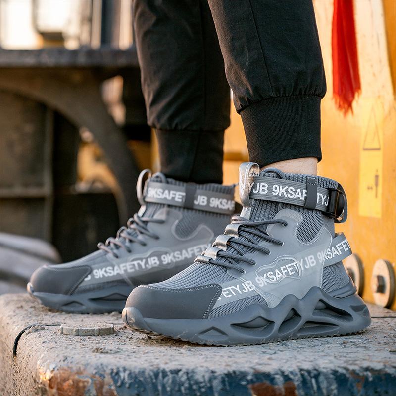 Buty robocze m?skie lekkie ze stalowym noskiem - kevlar i antypo?lizgowe